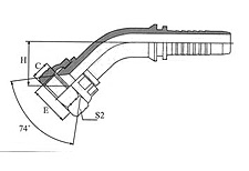 45º JIC Female 74º Cone Seat